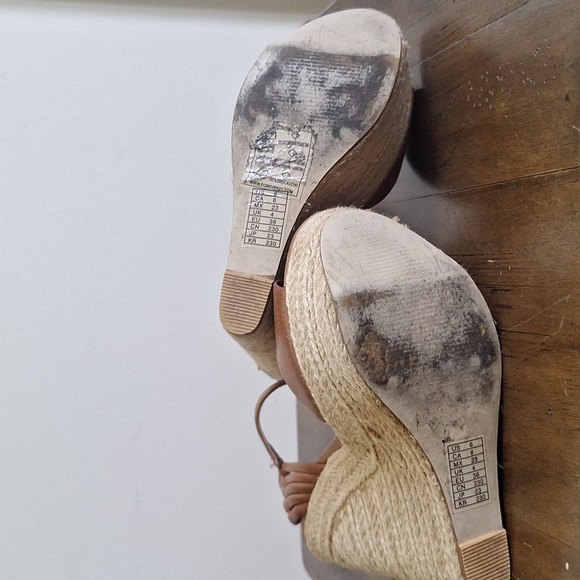 Forever 21 Brown Espadrille Wedge Sandals Size 6 - Picture 8 of 11